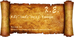 Kálmánczi Emese névjegykártya