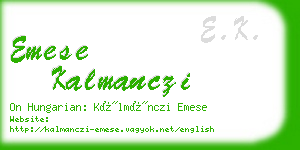 emese kalmanczi business card